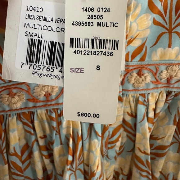 NWT - Agua Bendita Lima Floral-Print Fit-&-Flare Mini Dress - Picture 6 of 7